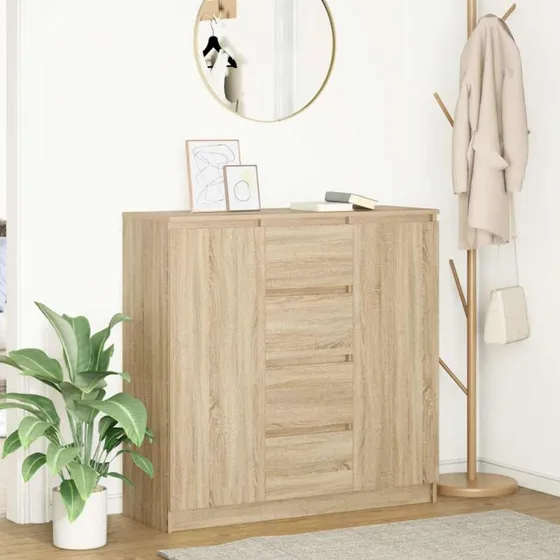 vidaXL Skænk med Skuffer 100,5x35x98,5 cm Konstrueret Træ Sonoma-Eg