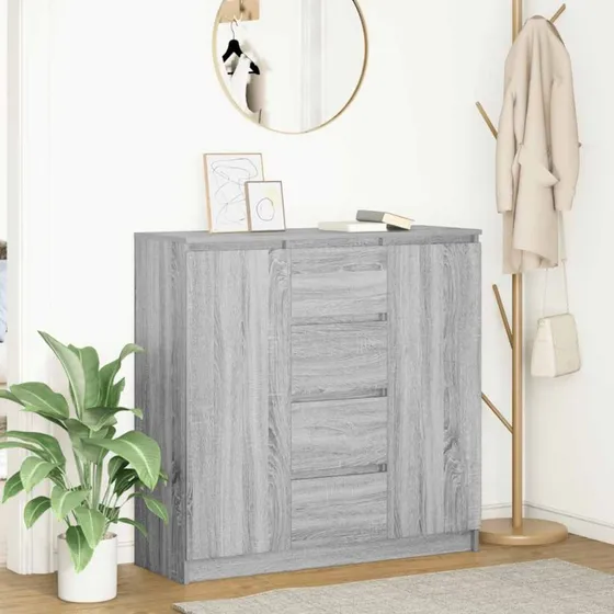 vidaXL Skænk med Skuffer 100,5x35x98,5 cm Grå Sonoma-Eg