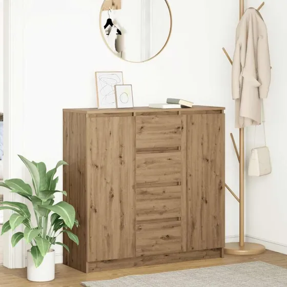 vidaXL Skænk med skuffer 100,5x35x98,5 cm konstrueret træ