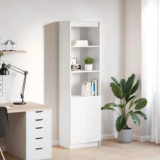 vidaXL Højskab 50x35x180 cm Konstrueret Træ Hvid