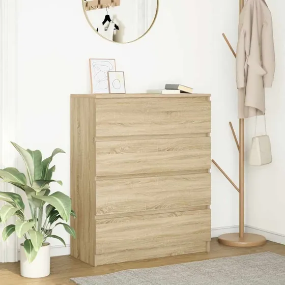 vidaXL Skænk 80x35x99 cm Konstrueret Træ Sonoma-eg