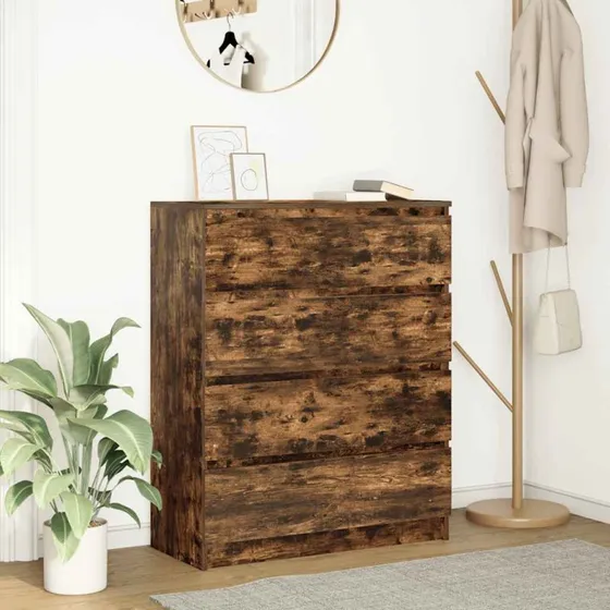 vidaXL Skænk 80x35x99 cm Konstrueret Træ Røget Egetræsfarve