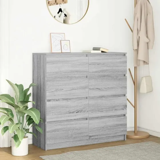 vidaXL Skænk 100x35x99 cm Konstrueret Træ Grå Sonoma-Eg