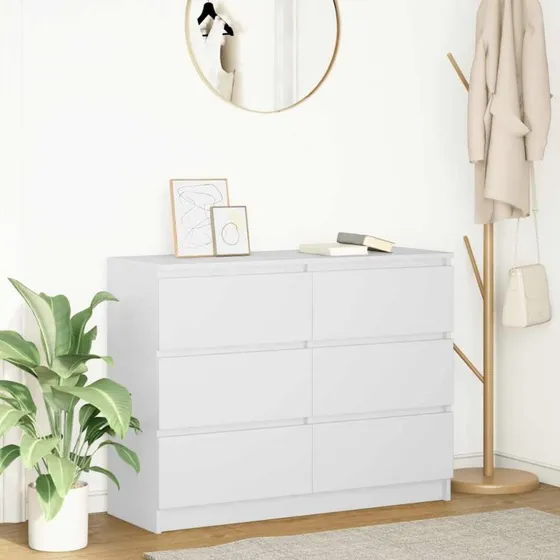 vidaXL Skænk 100x35x76 cm Konstrueret Træ Hvid
