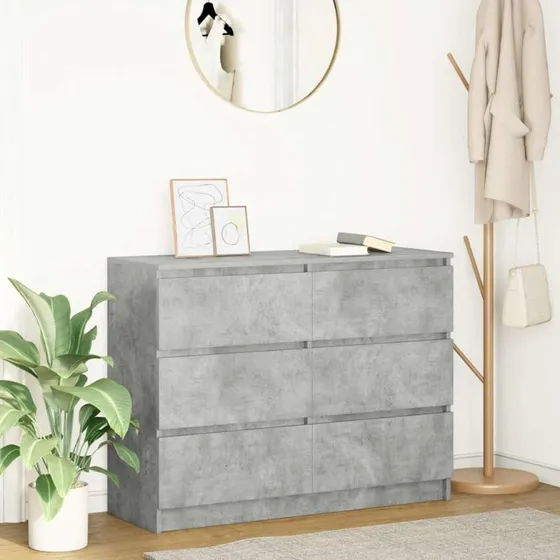 vidaXL Skænk 100x35x76 cm Konstrueret Træ Betongrå