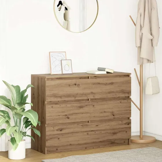 vidaXL Skænk 100x35x76 cm Konstrueret Træ Etræsfarve