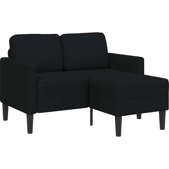 vidaXL 2-personers L-sofa med chaiselong 125 cm sort