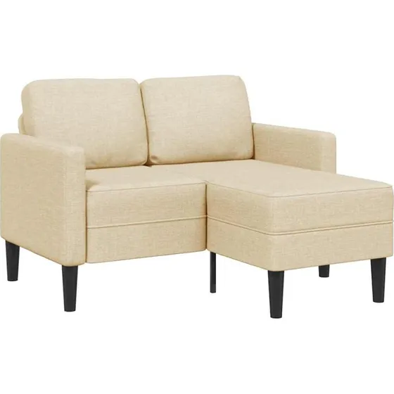 vidaXL 2-personers L-sofa med chaiselong, cremefarvet, 125 cm