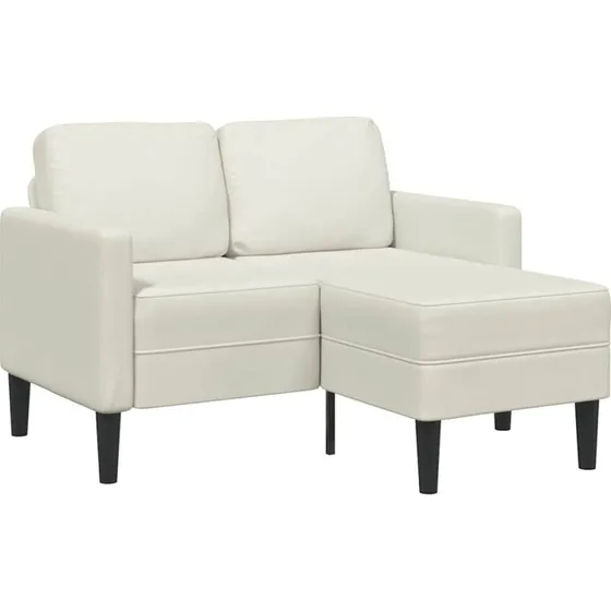 vidaXL 2-personers L-sofa med chaiselong, fløjl creme, 125 cm