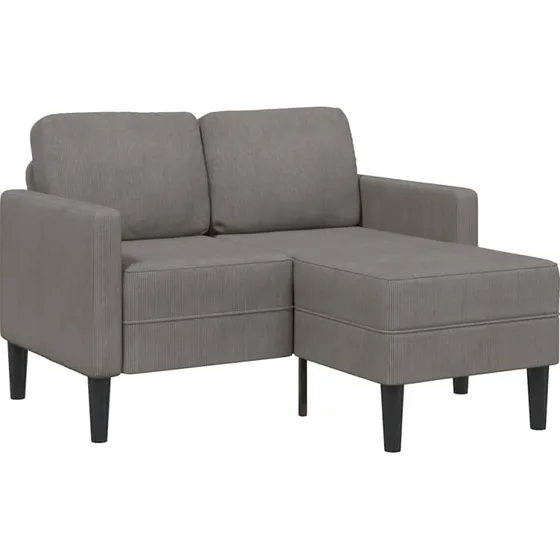vidaXL 2-personers L-sofa med chaiselong 125 cm lysegrå
