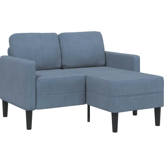 vidaXL 2-personers L-sofa med chaiselong, 125 cm, blå