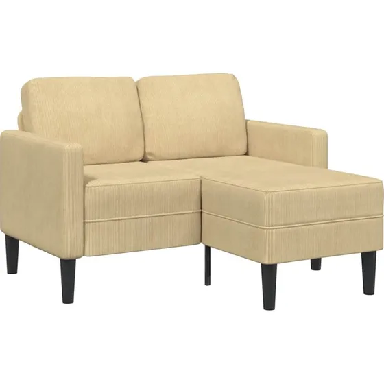 vidaXL 2-personers L-sofa med chaiselong 125 cm grågrøn