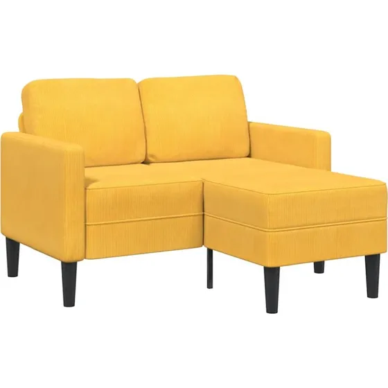 vidaXL 2-personers L-sofa med chaiselong, 125 cm, lysegul