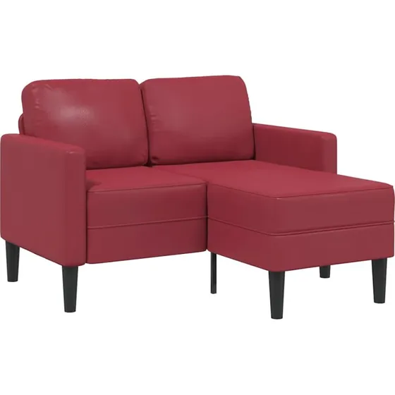 vidaXL 2-personers L-sofa med chaiselong 125 cm vinrød kunstlæder