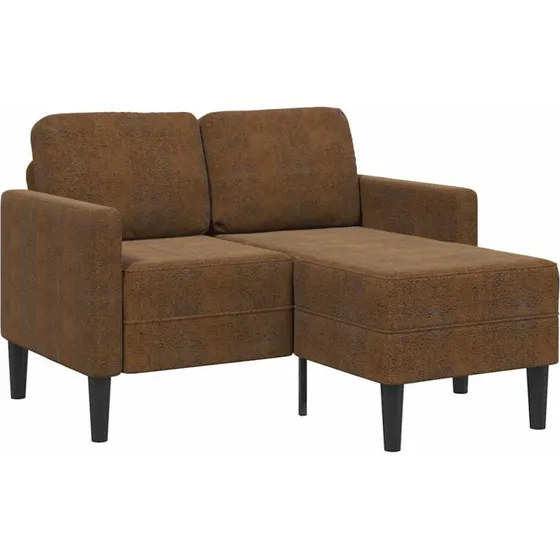 vidaXL 2-personers L-sofa med chaiselong 125 cm brun
