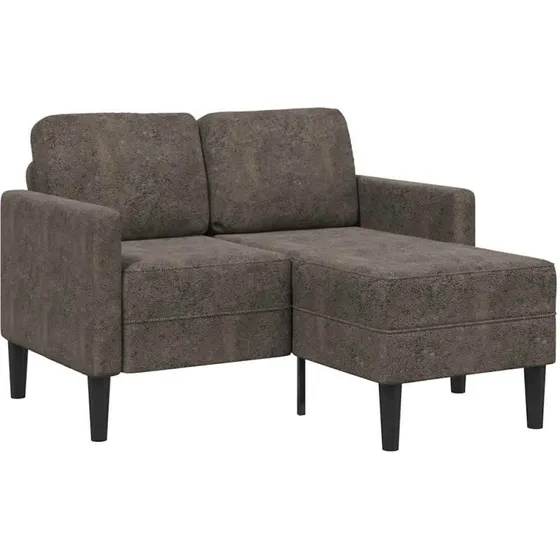 vidaXL 2-personers L-formet sofa med chaiselong 125 cm mørkegrå kunstlæder