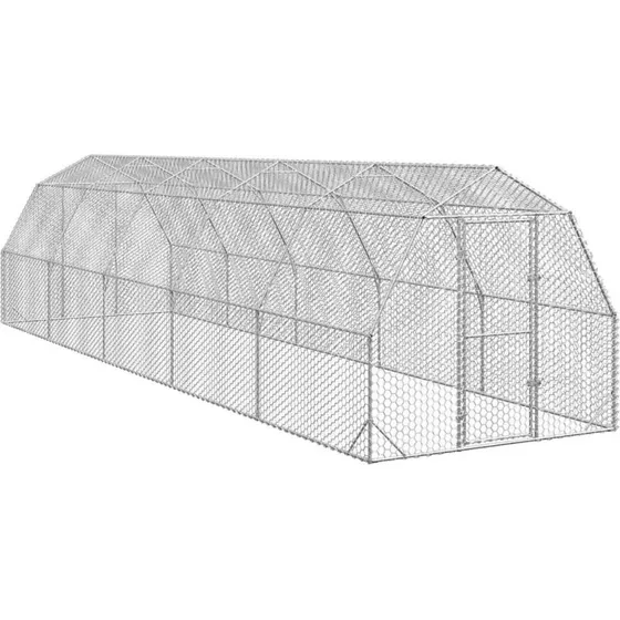 vidaXL hønsegård 2,5x10x2,25 m galvaniseret stål