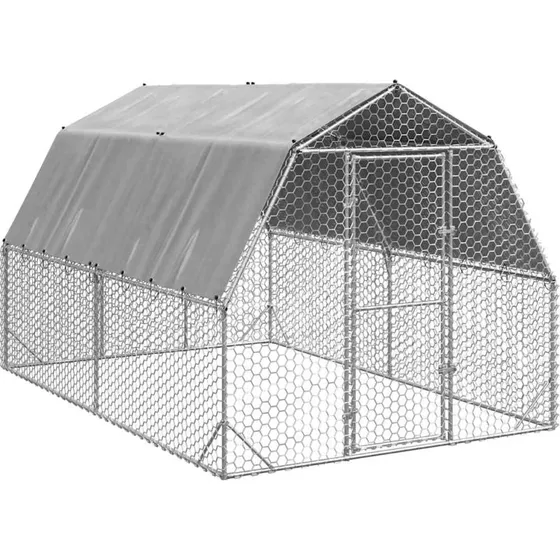 vidaXL hønsegård 2,5x4x2,25 m med tag galvaniseret stål