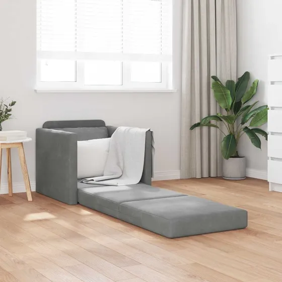 vidaXL Sovesofa Mørkegrå 74 x 77 x 81 cm Fløjl