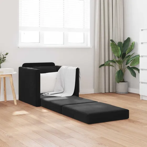 vidaXL Sovesofa Sort 74 x 77 x 81 cm med Fløjl