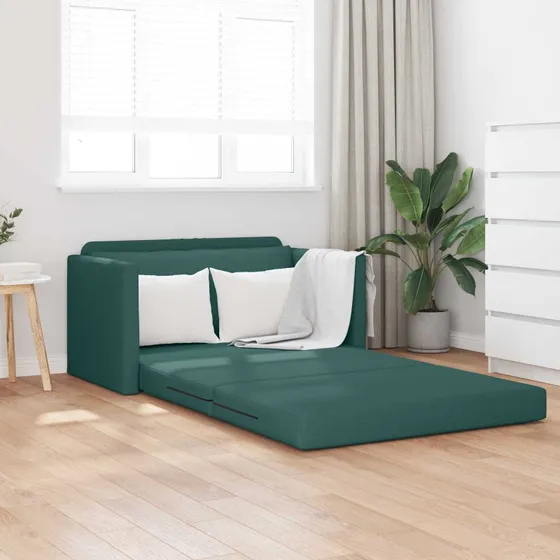 vidaXL Sovesofa 110 cm Mørkegrøn Stof
