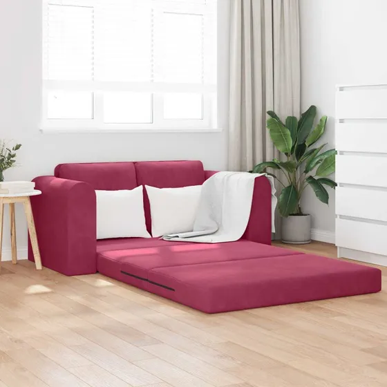 vidaXL Sovesofa Vinrød 148x71x83 cm Fløjl