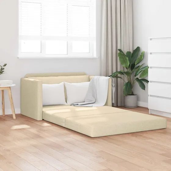 vidaXL Sovesofa 110 cm Creme Stof