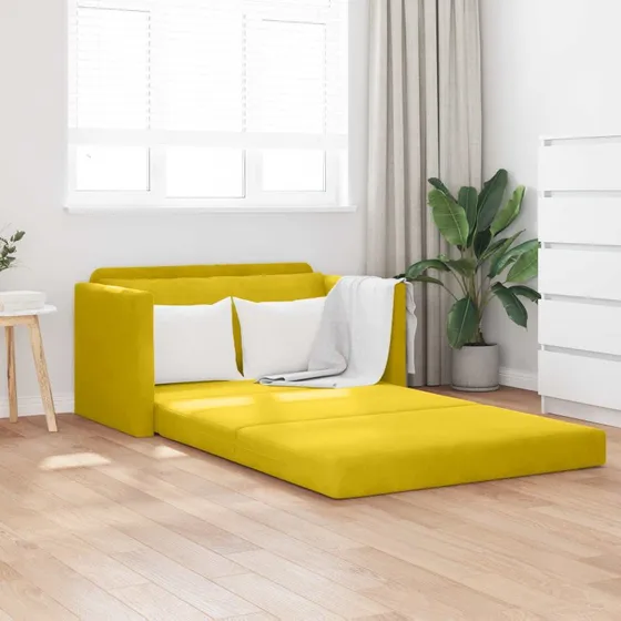 vidaXL Sovesofa Solsikke Gul 124 x 71 x 78 cm Fløjl