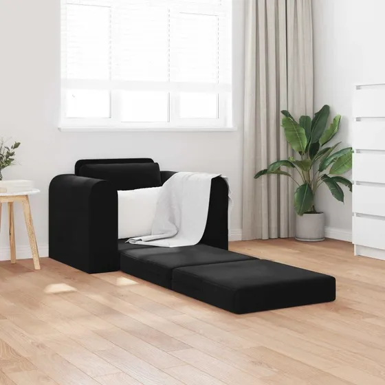 vidaXL Sovesofa Sort 98 x 71 x 83 cm med Fløjl