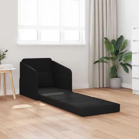 vidaXL Sovesofa Sort 65 x 80 x 83 cm Stof