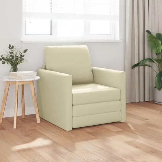 vidaXL Sovesofa 60 cm Creme Kunstlæder