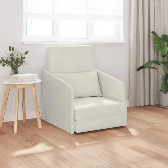 vidaXL Sovesofa Creme 65 x 80 x 83 cm Fløjl