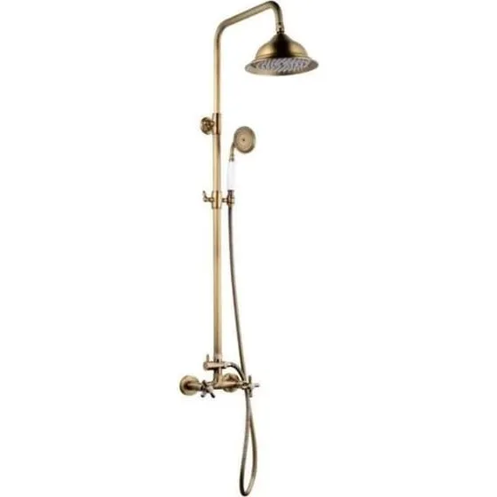 Rousseau Duschpanel Retro Bronze med Brusehoved, 205 mm