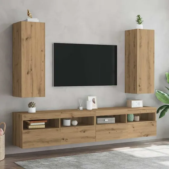 vidaXL tv-skabe 2 stk. 30,5x30x90 cm konstrueret træ