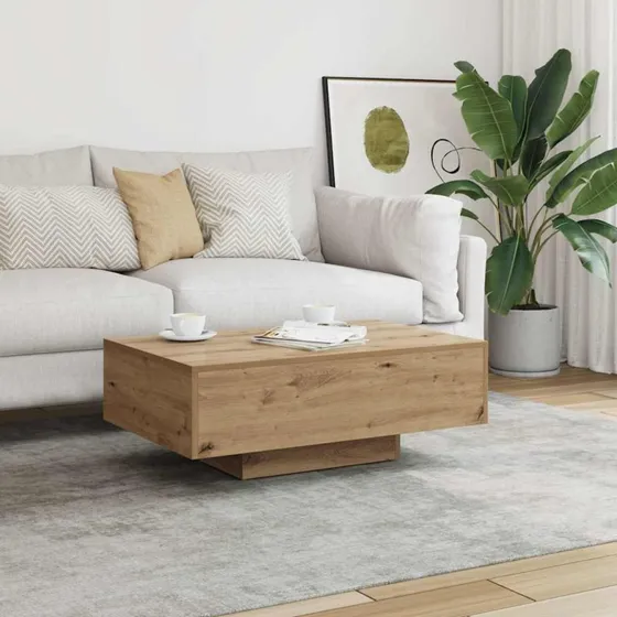 vidaXL sofabord 85x55x31 cm hvidt konstrueret træ
