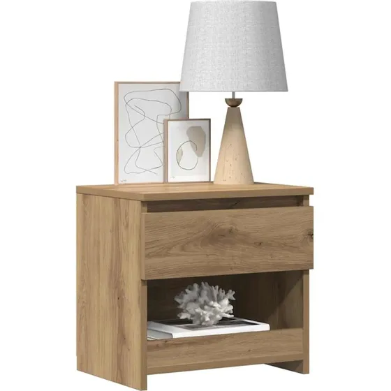 vidaXL Sengebord 40x30x39 cm Konstrueret Træ, Hvid