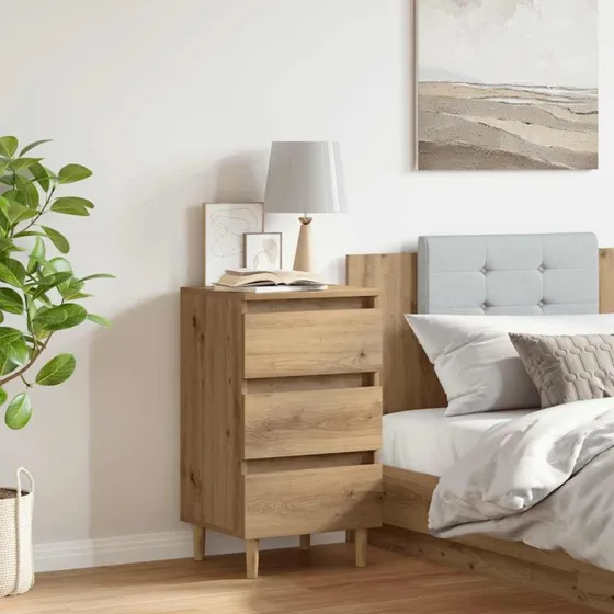 vidaXL Sengebord 40x35x69 cm konstrueret træ, hvid
