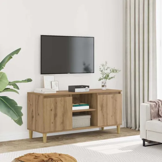vidaXL tv-bord 102x35x50 cm konstrueret træ hvid