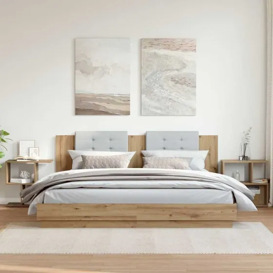 vidaXL Sengeborde 2 stk. 50x30x51,5 cm Konstrueret Træ