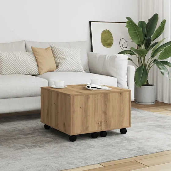 vidaXL Sofabord 60x60x38 cm konstrueret træ hvid