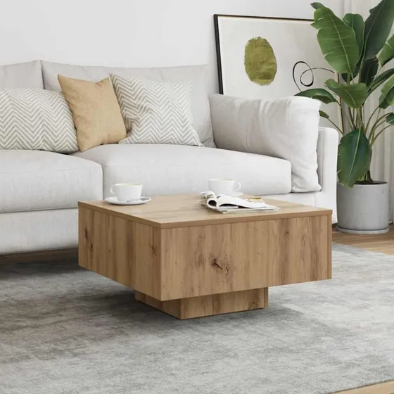 vidaXL Sofabord 60x60x31,5 cm Konstrueret Træ Egetræsfarve