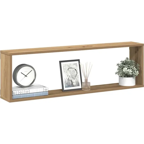 vidaXL Væghylder 4 stk. 100x15x30 cm Kubeformet Konstrueret Træ Kunsteg