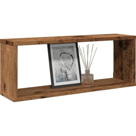 vidaXL 6 stk. væghylder 60x15x23 cm kubeformet konstrueret træ sort