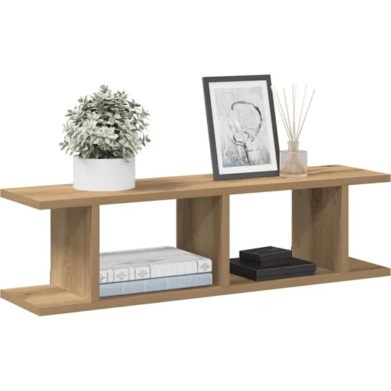vidaXL Væghylder 2 stk. 75x18x20 cm Konstrueret Træ Kunsteg