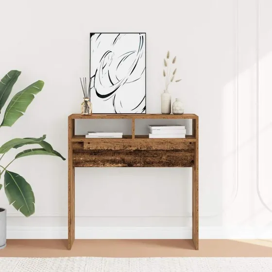 vidaXL Konsolbord 78x30x80 cm Konstrueret Træ Antikt Træ
