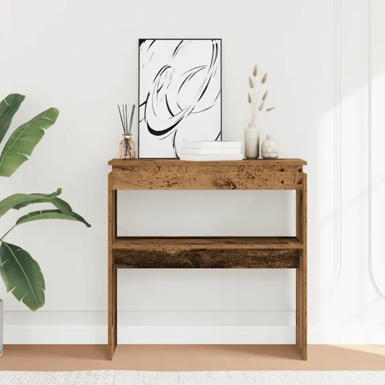 vidaXL Konsolbord 80x30x80 cm Konstrueret Træ Antikt Træ