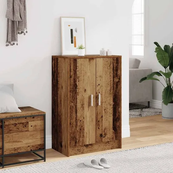 vidaXL Skoskab 60x35x92 cm Konstrueret Træ Antikt Eg
