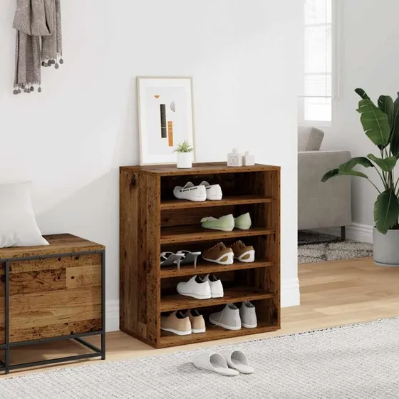 vidaXL Skoreol 60x35x70 cm Konstrueret Træ Antikt Træ