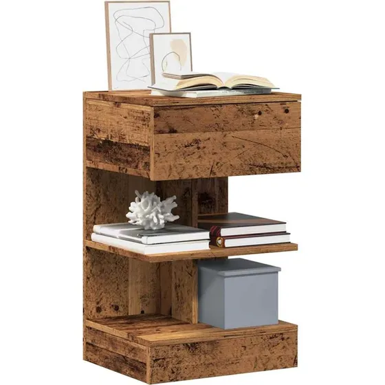 vidaXL Sengebord 2 stk. 40x35x65 cm konstrueret træ gammelt træ