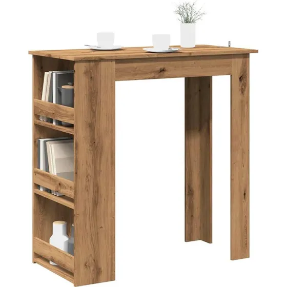 vidaXL Barbord med opbevaringsstativ 102x50x103,5 cm kunsteg